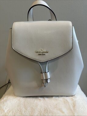 Kate Spade White Saffiano Leather Mini Backpack